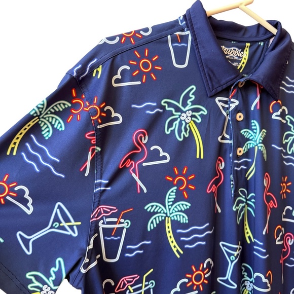 CHUBBIES NEON LIGHT SS PERFORMANCE POLO SHIRT MEN L UPF50 LIGHTWEIGHT NOVELTY - Picture 4 of 12